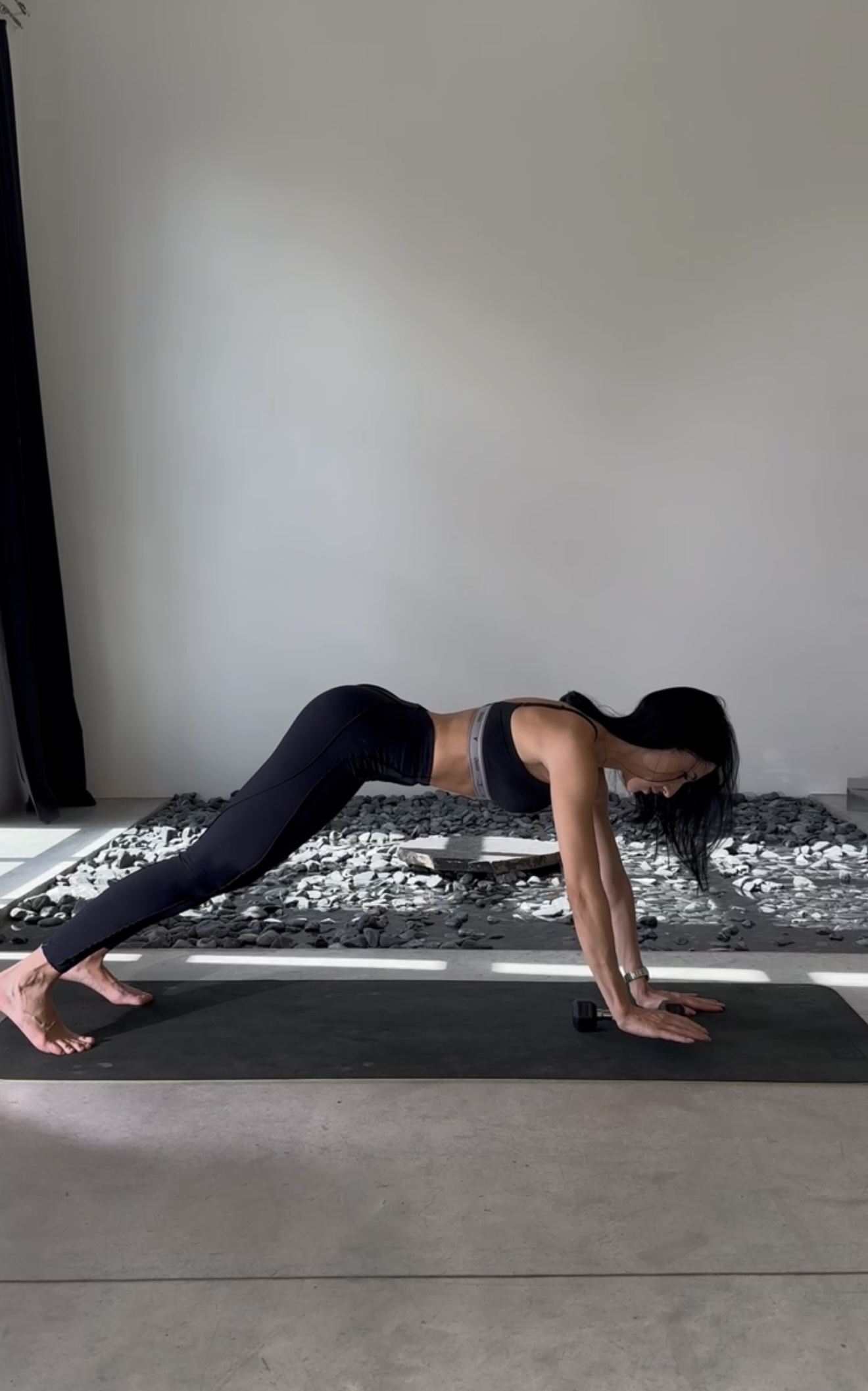 Настя під час тренування